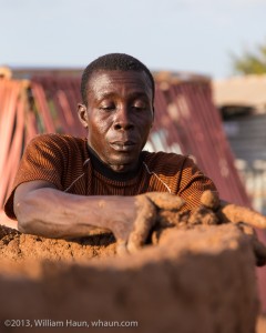A home builder in northern Ghana
